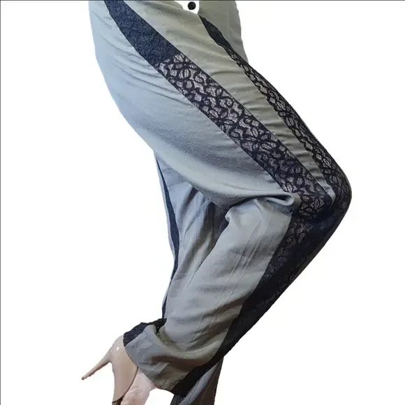 Dress pants Going out Joggers Green color Lace tapered leg BEBE  NWT - Picture 4 of 16
